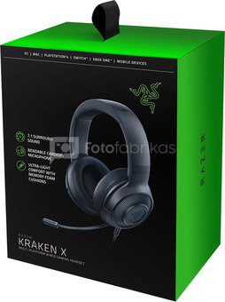 Razer Kraken X Gaming Headset, Multi-Platform, Wired