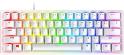 Razer Huntsman Mini 60%, Gaming keyboard, Opto-Mechanical, RGB LED light, NORD, White, Wired