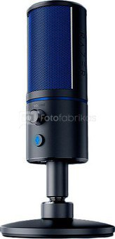 Razer Seiren X Cardioid Condenser Microphone, 3.5 mm, Black, blue, Zero-latency 3.5 mm headphone monitoring port