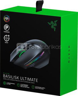 Razer Basilisk Ultimate & Mouse Dock Gaming mouse, Wireless, Black