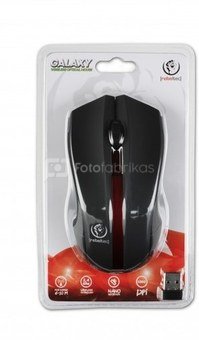 Rebeltec Wireless optical mouse, GALAXY black/red, rubber surface