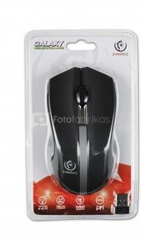 Rebeltec Wireless optical mouse, GALAXY black/silver, rubber surface