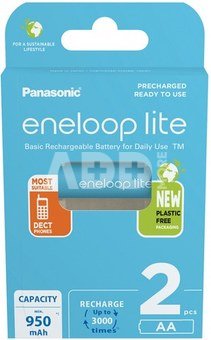 Rechargeable batteries Panasonic ENELOOP Lite BK-3LCCE/2BE, 950 mAh 3000 (2xAA)