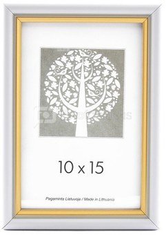 Frame 10x15 plastic 1301119 ECO white with gold | 14mm