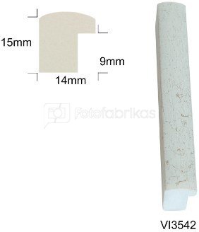 Frame 15x21 plast VF3542 Notte white with gold | 14mm