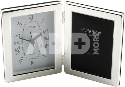 Rėmelis+laikrodis sidabro spalvos 8x13 cm 3501 H:15 W:22 D:3 cm