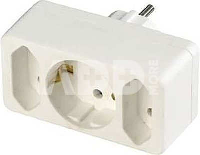 REV transition plug 2-fold + 1 Safety contact white