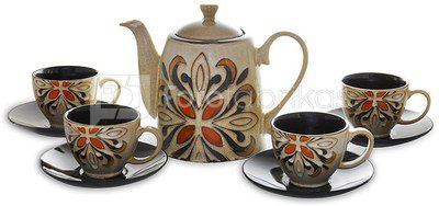 Rinkinys keramikinis Arbatinukas ir puodeliai YM1302