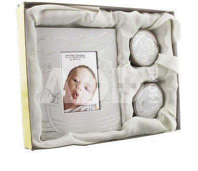 Rinkinys kūdikiui rėmelis+dėžutės pirmai sruogai/dantukui H:16 W:20 cm CG1156