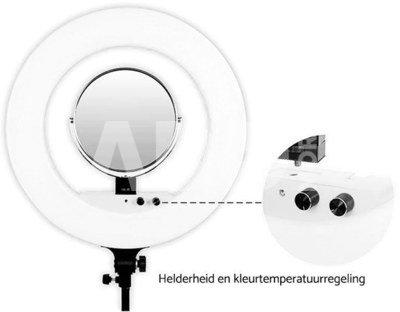 Caruba Round Vlogger 18 inch LED set PRO met tas   White