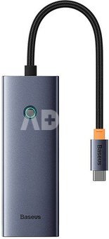 Rozbočovač 5 v 1 Baseus řady UltraJoy USB-C na HDMI4K@30Hz+3xUSB 3.0+1xPD (šedý)