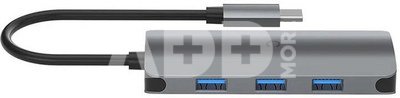 Rozbočovač 6v1 USB-C do 3x USB, USB-C, SD karta, Micro SD karta Cygnett SlimMate 100W (šedá)
