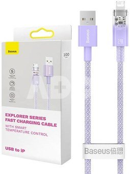 Rychlonabíjecí kabel Baseus USB-A k Lightning Explorer Series 2m, 2,4A (fialový)