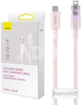 Rychlonabíjecí kabel Baseus USB-C na Lightning Explorer Series 1 m, 20 W (růžový)