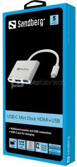 SANDBERG USB-C Mini Dock HDMI+USB