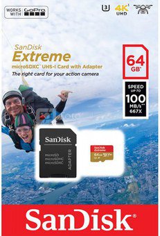 SanDisk microSDXC Action SC 64GB Extr.100MB A1 SDSQXAF-064G-GN6AA