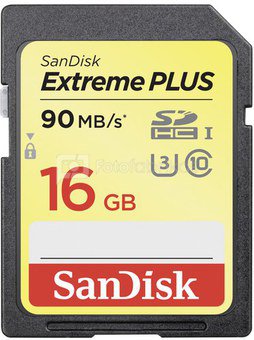 SanDisk Extreme Plus SDHC 16GB 90MB/s. UHS-I SDSDXSF-016G-GNCIN