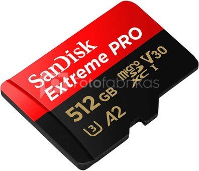 SANDISK EXTREME PRO microSDXC 512GB 200/140 MB/s UHS-I U3 memory card (SDSQXCD-512G-GN6MA)