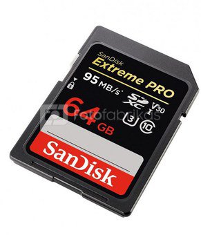 SanDisk Extreme Pro SDXC 64GB 95MB/s V30 U3 SDSDXXG-064G-GN4IN
