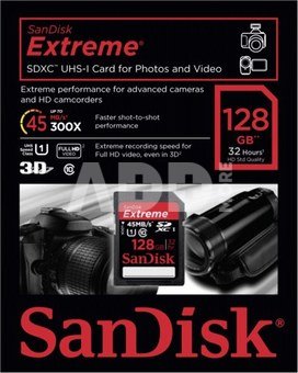 SanDisk Extreme SDXC 128GB 80MB/s. UHS 1 SDSDXS-128G-X46