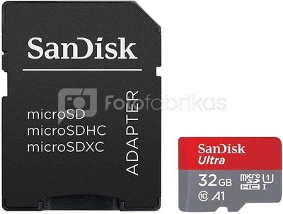 Sandisk memory card microSDHC 32GB Ultra 120MB/s A1 + adapter