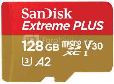 SanDisk memory card microSDXC 128GB Extreme Plus V30 A2 + adapter