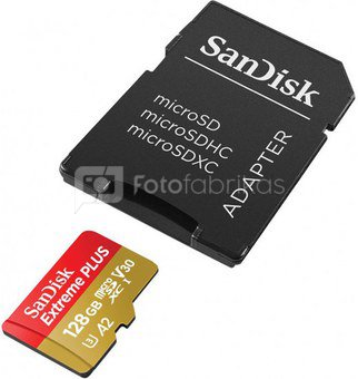 SanDisk memory card microSDXC 128GB Extreme Plus V30 A2 + adapter