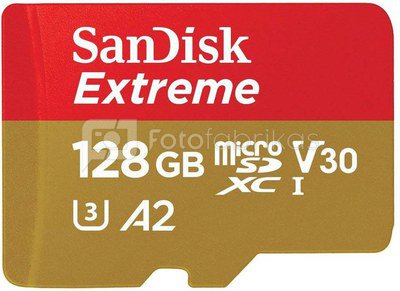 SanDisk memory card microSDXC 128GB Extreme V30 A2 + adapter