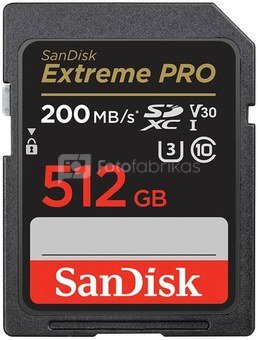 Sandisk memory card SDXC 512GB Extreme Pro