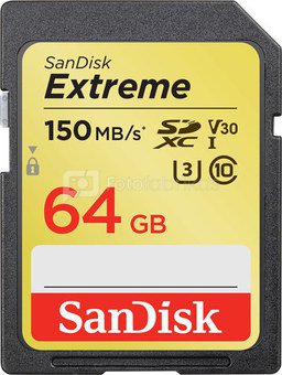 Карта памяти SanDisk SDXC 64ГБ Extreme Video V30 U3