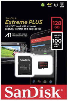 SanDisk microSDXC 100MB A1 128GB Extreme Plus SDSQXBG-128G-GN6MA