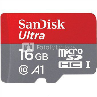 Sandisk Ultra Android microSDHC + SD Adapter + Memory Zone App 98MB/s A1 UHS-I 16 GB, MicroSDHC, Flash memory class 10