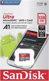SanDisk Ultra microSDHC 128GB 100MB/s.Adapt.SDSQUAR-128G-GN6MA