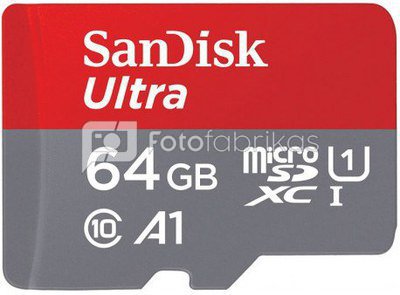 SanDisk Ultra microSDXC 64GB 100MBs Adapt. SDSQUAR-064G-GN6IA
