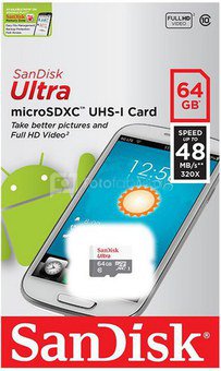SanDisk Ultra microSDXC 64GB 48MB/s SDSQUNB-064G-GN3MN