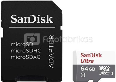 SANDISK Micro SDXC 64GB UHS-I W/A SDSQUNR-064G-GN6TA + adapter