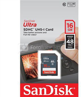 SanDisk Ultra SDHC UHS-I 16GB 48MB/s Cl. 10 SDSDUNB-016G-GN3IN