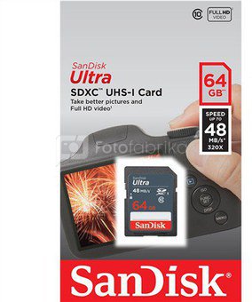 SanDisk Ultra SDXC UHS-I 64GB 48MB/s Cl. 10 SDSDUNB-064G-GN3IN