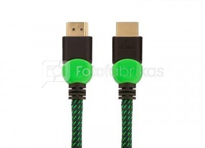 Savio Cable HDMI GCL-03 1.8m, v2.0, braid green