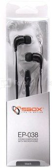 Sbox Stereo Earphones with Microphone EP-038B black