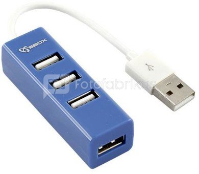 Sbox USB 4 Ports USB HUB H-204 blueberry blue