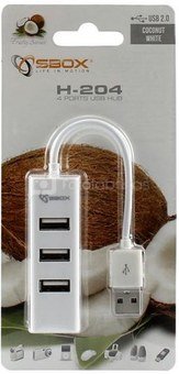 Sbox USB 4 Ports USB HUB H-204W white
