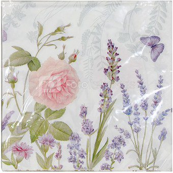 Servetėlės popierinės gėlių piešiniu 16,5x16,5 cm 107691 DDM