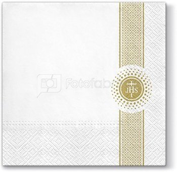 Servetėles popierinės stalo baltos spalvos liturginės 33x33 cm 112430