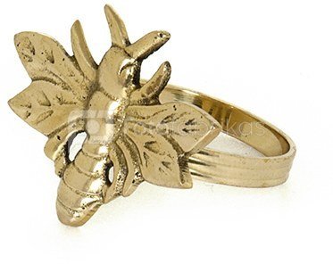 Servetėlių žiedas Bitė metalinis aukso spl. 4x6 cm SAVEX