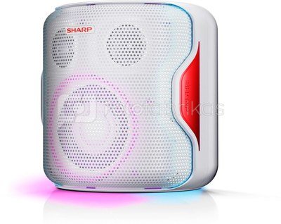 Sharp PS-919 Party Speaker 130 W, White, With Built-in Battery, TWS, USB, LED, IPX5, 14 h, Bluetooth