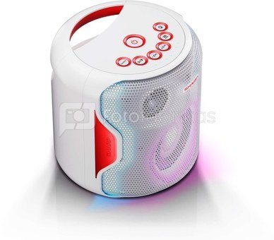 Sharp PS-919 Party Speaker 130 W, White, With Built-in Battery, TWS, USB, LED, IPX5, 14 h, Bluetooth