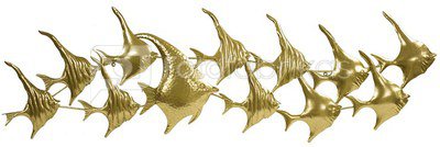 Sienos dekoracija Žuvys metalinė aukso sp. 44x142x2 cm 115048
