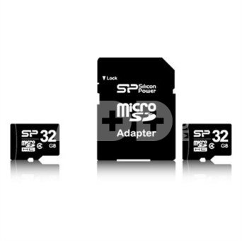 SILICON POWER 32GB, MICRO SDHC, CLASS 4 WITH SD ADAPTER