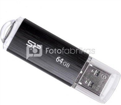 SILICON POWER 64GB, USB 2.0 FLASH DRIVE, ULTIMA U02, BLACK